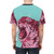 Graphic vector illustration of a fierce magenta tiger on a t-shirt - men back
