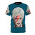 A colorful, pop art-style t-shirt featuring an illustration of Dorothy Zbornak, a beloved character from the classic 80s sitcom The Golden Girls.
