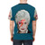 A colorful, pop art-style t-shirt featuring an illustration of Dorothy Zbornak, a beloved character from the classic 80s sitcom The Golden Girls. - men back