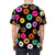 Vibrant, whimsical donut pattern design on a comfortable t-shirt - men back