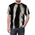 Graphic illustration of a wild skunk with distinctive black and white fur stripes - men front