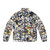 Mijumi Pollock inspired puffer jacket with abstract, splatter art design