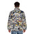 Mijumi Pollock inspired puffer jacket with abstract, splatter art design - men back