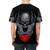 Skull Knight inspired graphic t-shirt design featuring a bold and stylish print - men back