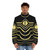 Anime style cosplay puffer jacket with colorful design - men front