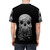 A t-shirt featuring a skull astronaut in a cosmic, spooky galaxy setting. - men back