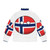 Norway Countryball Puffer Jacket with Norwegian Flag and Globe - Back