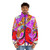 Marc Chagall inspired puffer jacket featuring a red horse design - men front