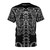 Skeleton rib cage design on a black t-shirt for dark fashion enthusiasts