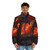 Puffer jacket with fire and fox motif - men front