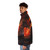 Puffer jacket with fire and fox motif - men side left