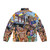 Key West Fantasy Fest Puffer Jacket featuring superhero dildo artwork - Back