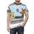 Man wearing a t-shirt with a funny dog air freshener design - men front