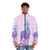 Silhouette of a unicorn against a starry night sky on a puffer jacket - men front