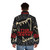 Vampire Lestat band logo puffer jacket featuring character from The Vampire Chronicles - men back