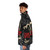 Vampire Lestat band logo puffer jacket featuring character from The Vampire Chronicles - men side left