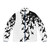 Shark puffer jacket with a bold black and white graphic design