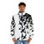 Shark puffer jacket with a bold black and white graphic design - men front