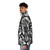 Puffer jacket featuring a vibrant and abstract lion portrait design - men side left