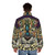 Leopard print puffer jacket with floral and botanical design - men back