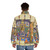 Persian calligraphy art puffer jacket with modern Iranian design - men back