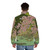 Nature landscape puffer jacket with mountain, lake, and river scene - men back