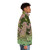 Nature landscape puffer jacket with mountain, lake, and river scene - men side right
