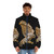 Northern Goshawk Puffer Jacket with Colorful Bird of Prey Design - men front