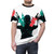 Anime-inspired t-shirt featuring a stylized two-sword design - men front