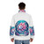 Puffer jacket featuring a whimsical petal fish, a mythical aquatic creature - men back