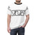 Geometric pattern t-shirt with sine, square, and triangle waveform design, suitable for music producers, DJs, and electronic music fans. - men front