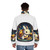 Puffer jacket featuring mythical golden turtle and rabbit design - men back