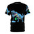 Dinosaur disc golf t-shirt with a t-rex playing disc golf