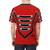 Stylized marching band pattern printed on a high-quality t-shirt for music enthusiasts. - men back