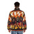Stylish puffer jacket featuring the iconic Kiss band logo and design - men back
