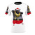 Whimsical illustration of Biggie Cheese character in a Christmas-themed design on a t-shirt