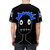 Vibrant all over print t-shirt featuring a silly boy blue graphic design - men back