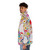 Takashi Murakami inspired puffer jacket with bold, vibrant graphic design - men side left