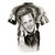 Dieter Bohlen inspired charcoal drawing black and white graphic on t-shirt - Back