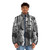 Puffer jacket with colorful jungle animal print design - men front