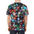 Polyhedron dice pattern printed t-shirt for hobbyist gamers and tabletop roleplaying enthusiasts - men back
