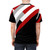 A high-quality t-shirt featuring a vibrant diagonal stripes pattern in a modern, minimalist design. - men back