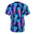 Radiant bioluminescent jellyfish in an ocean ombre rainbow pattern on a navy blue t-shirt - Back