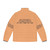 James Acaster's Apricots Puffer Jacket - Surreal Comedy Style with Typography and Minimalist Design - Back
