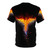 Illustration of a majestic phoenix, a mythical bird with fiery plumage, on a t-shirt - Back