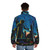 Sewer Surfers Puffer Jacket featuring a space-inspired graphic design - men back