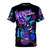 Colorful t-shirt with an anthropomorphic furry character in a vaporwave-inspired cartoon design