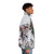 Immortal Surreal Fantasy Puffer Jacket with Skull and Flowers Design - men side right
