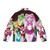 Senshi World Puffer Jacket in colorful, anime-inspired design - Back