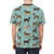 Teal AOP t-shirt featuring the Shikoku, a rare Japanese hunting dog breed - men back